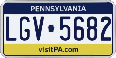 PA license plate LGV5682