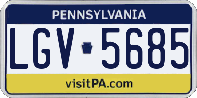 PA license plate LGV5685