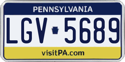 PA license plate LGV5689