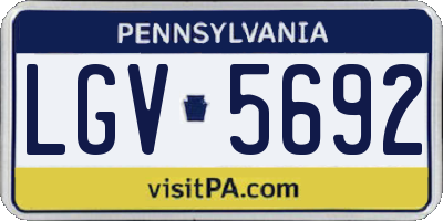 PA license plate LGV5692