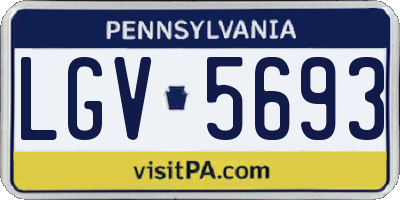 PA license plate LGV5693