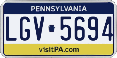 PA license plate LGV5694