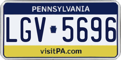 PA license plate LGV5696