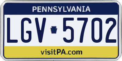 PA license plate LGV5702