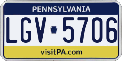 PA license plate LGV5706