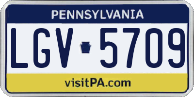 PA license plate LGV5709