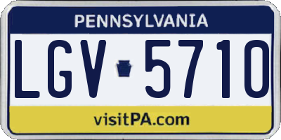 PA license plate LGV5710