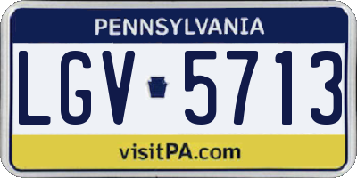 PA license plate LGV5713