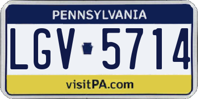 PA license plate LGV5714