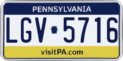 PA license plate LGV5716