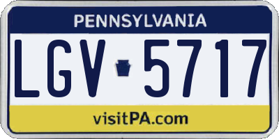 PA license plate LGV5717