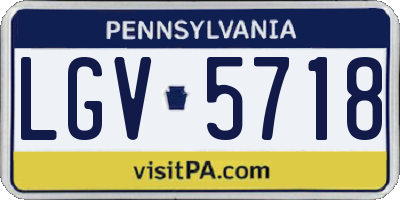 PA license plate LGV5718