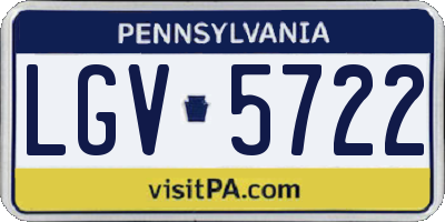 PA license plate LGV5722