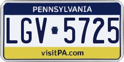 PA license plate LGV5725