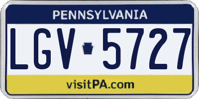 PA license plate LGV5727