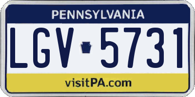PA license plate LGV5731