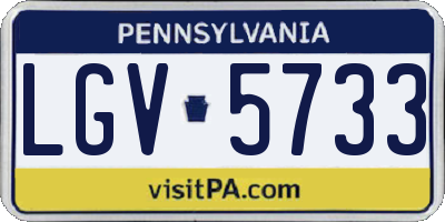 PA license plate LGV5733