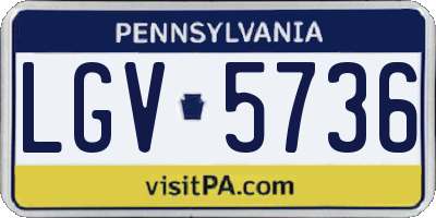 PA license plate LGV5736