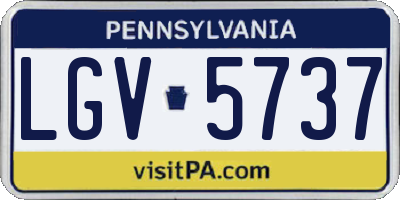 PA license plate LGV5737