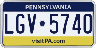 PA license plate LGV5740