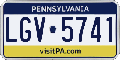 PA license plate LGV5741