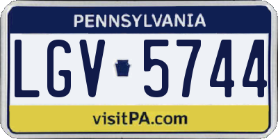 PA license plate LGV5744