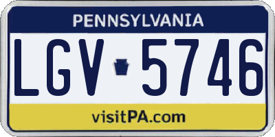 PA license plate LGV5746