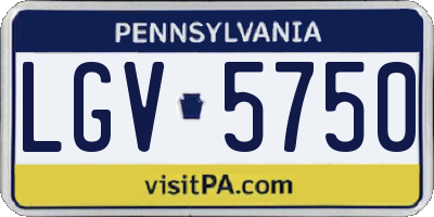 PA license plate LGV5750