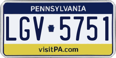 PA license plate LGV5751