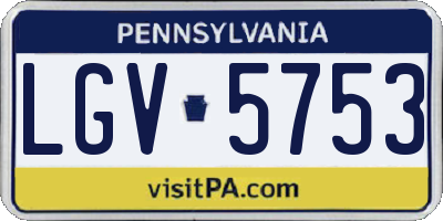 PA license plate LGV5753