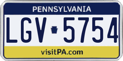 PA license plate LGV5754