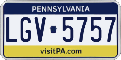 PA license plate LGV5757