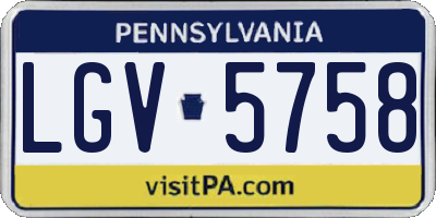 PA license plate LGV5758