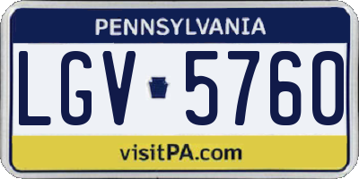 PA license plate LGV5760