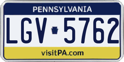 PA license plate LGV5762