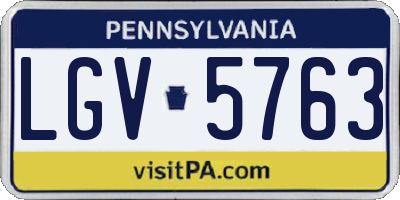 PA license plate LGV5763
