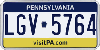 PA license plate LGV5764