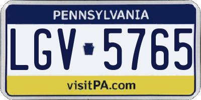 PA license plate LGV5765