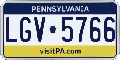 PA license plate LGV5766