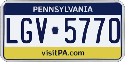 PA license plate LGV5770