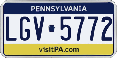 PA license plate LGV5772