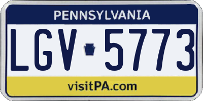 PA license plate LGV5773