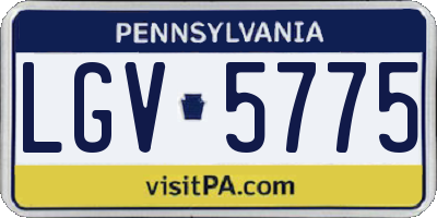 PA license plate LGV5775