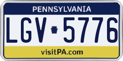 PA license plate LGV5776