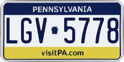 PA license plate LGV5778