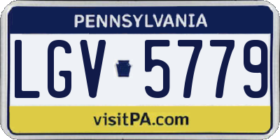 PA license plate LGV5779