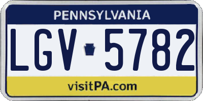 PA license plate LGV5782