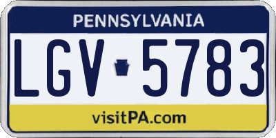 PA license plate LGV5783