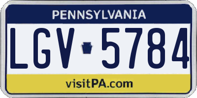 PA license plate LGV5784