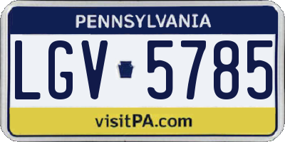 PA license plate LGV5785